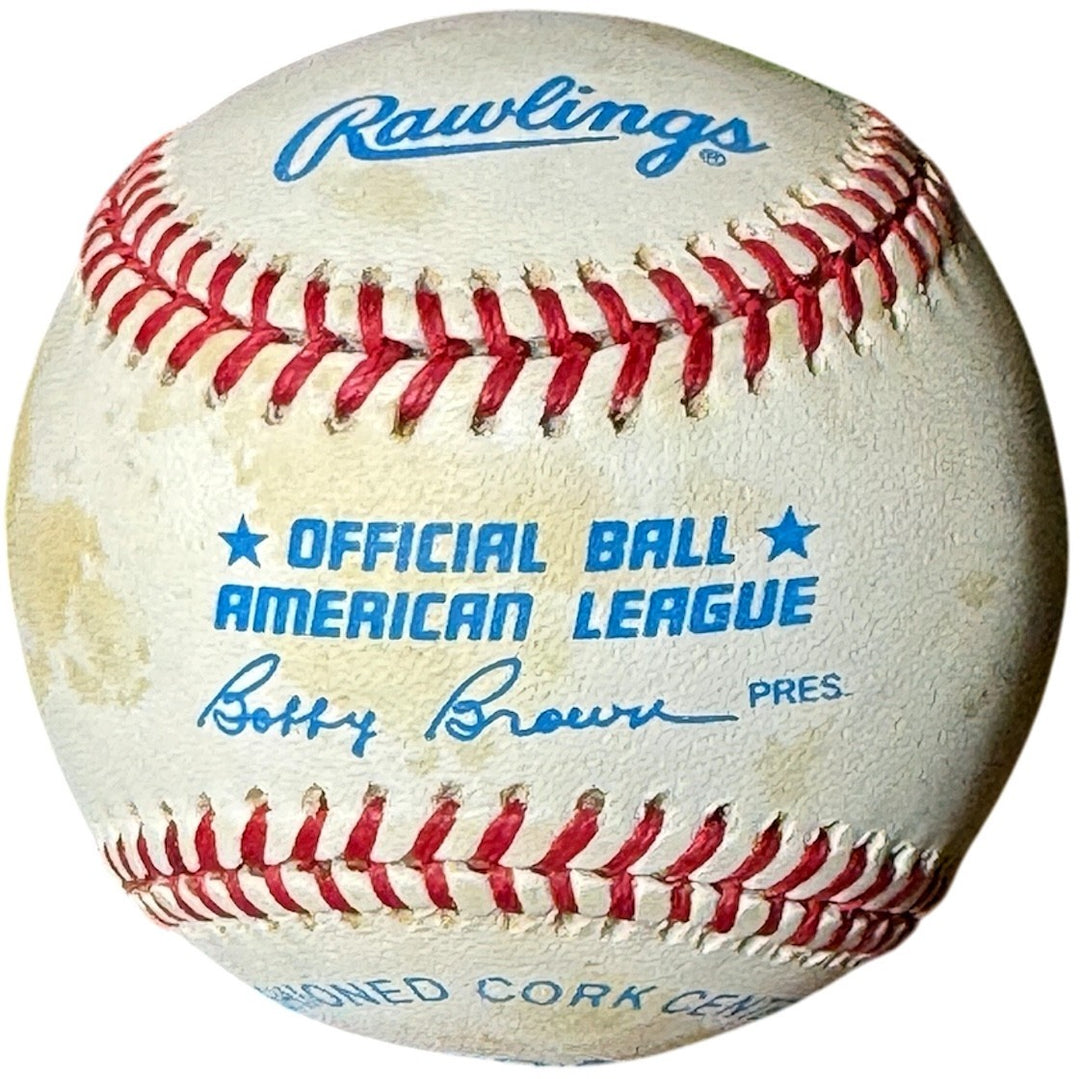 Yogi Berra signed ROAL Rawlings Official American League Baseball toned- COA