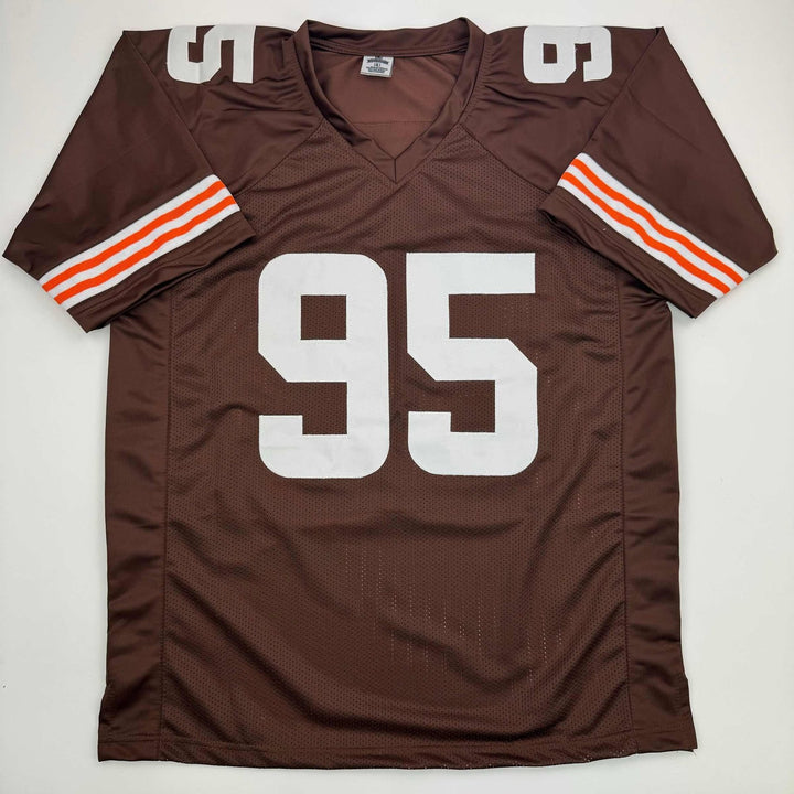 Autographed/Signed Myles Garrett Cleveland Brown Football Jersey JSA COA