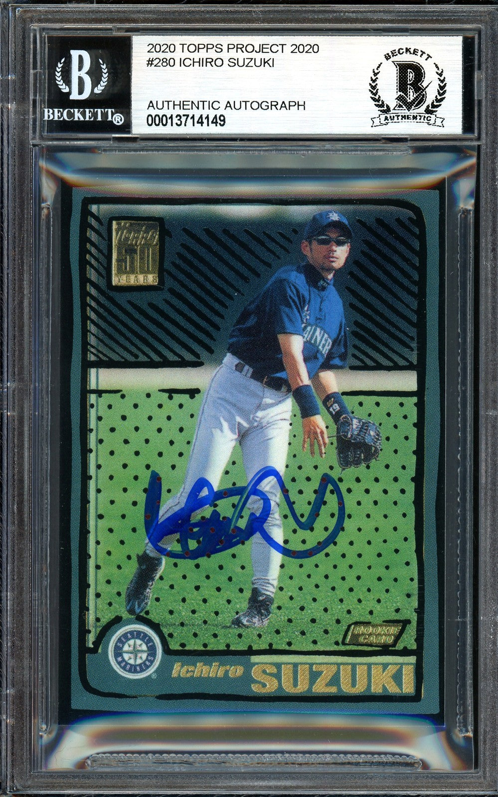 Ichiro Suzuki Auto Topps Project 2020 Joshua Vides Card 280 Mariners /10 BAS