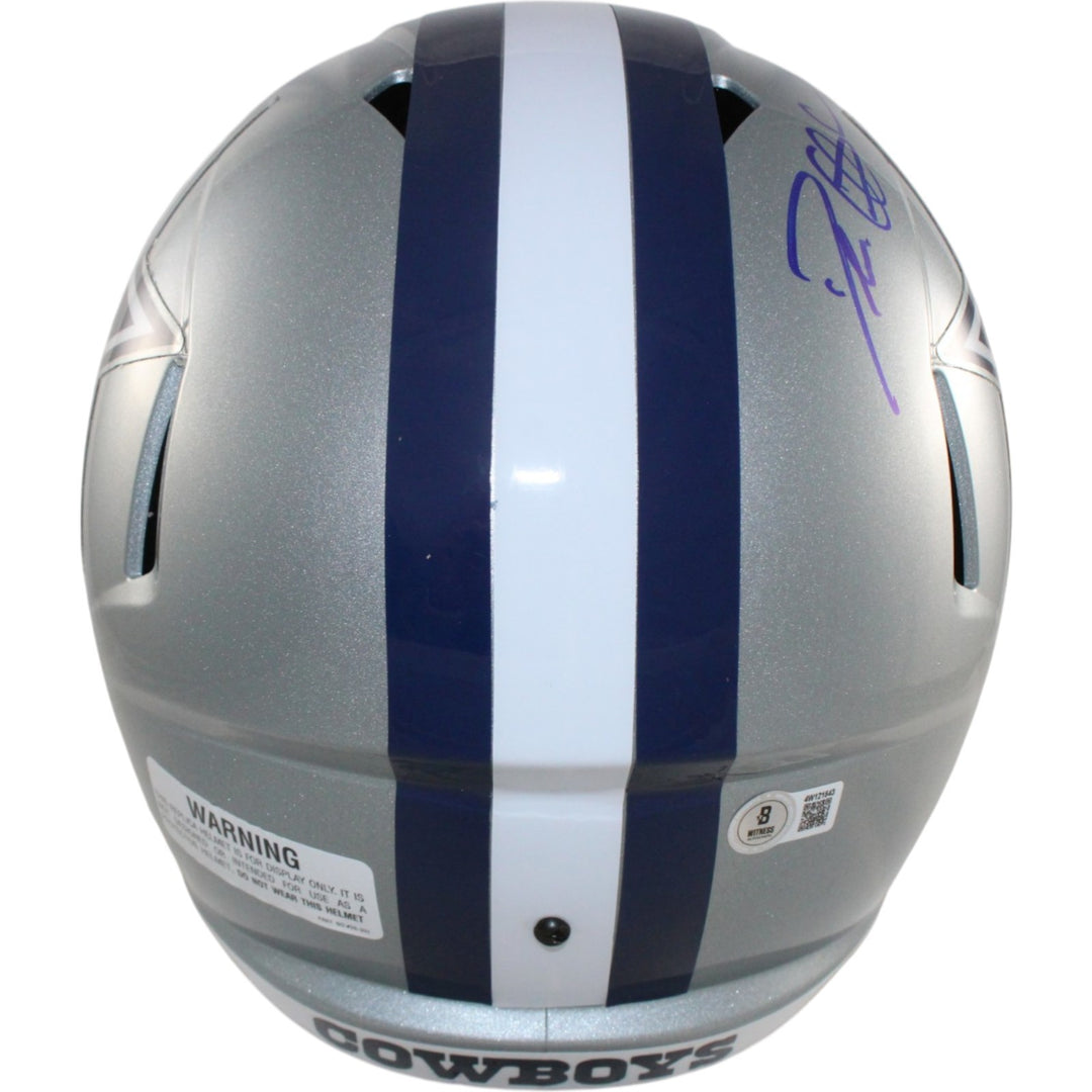 Deion Sanders Autographed Dallas Cowboys F/S Helmet Beckett Witness 55192