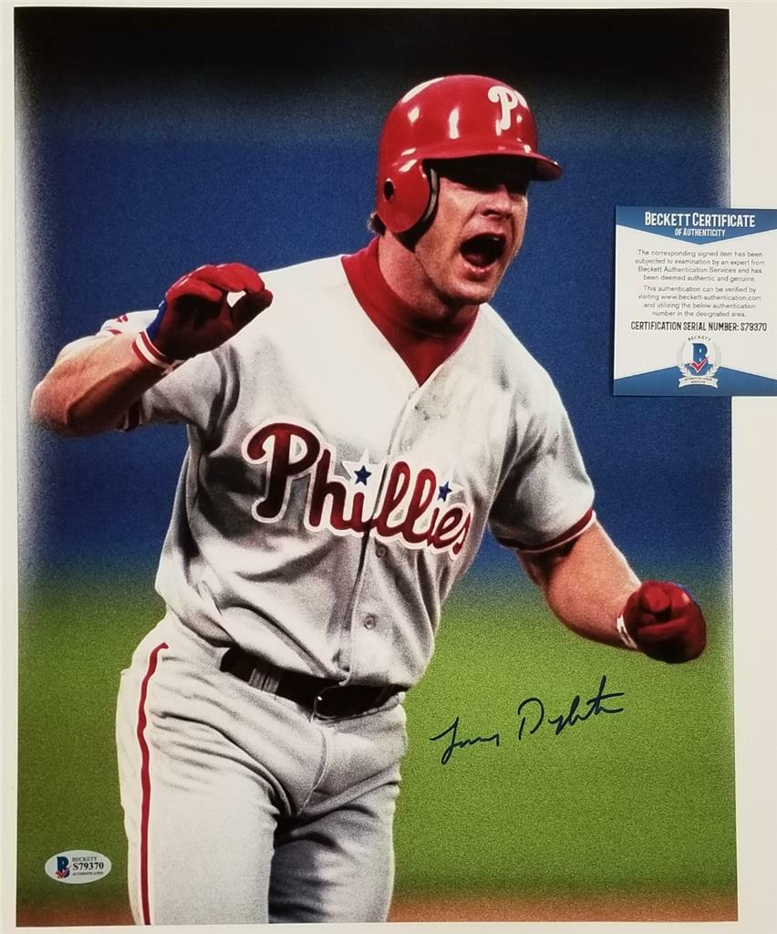 Lenny Dykstra autograph signed Phillies 11x14 Photo #4 ~ Beckett BAS COA