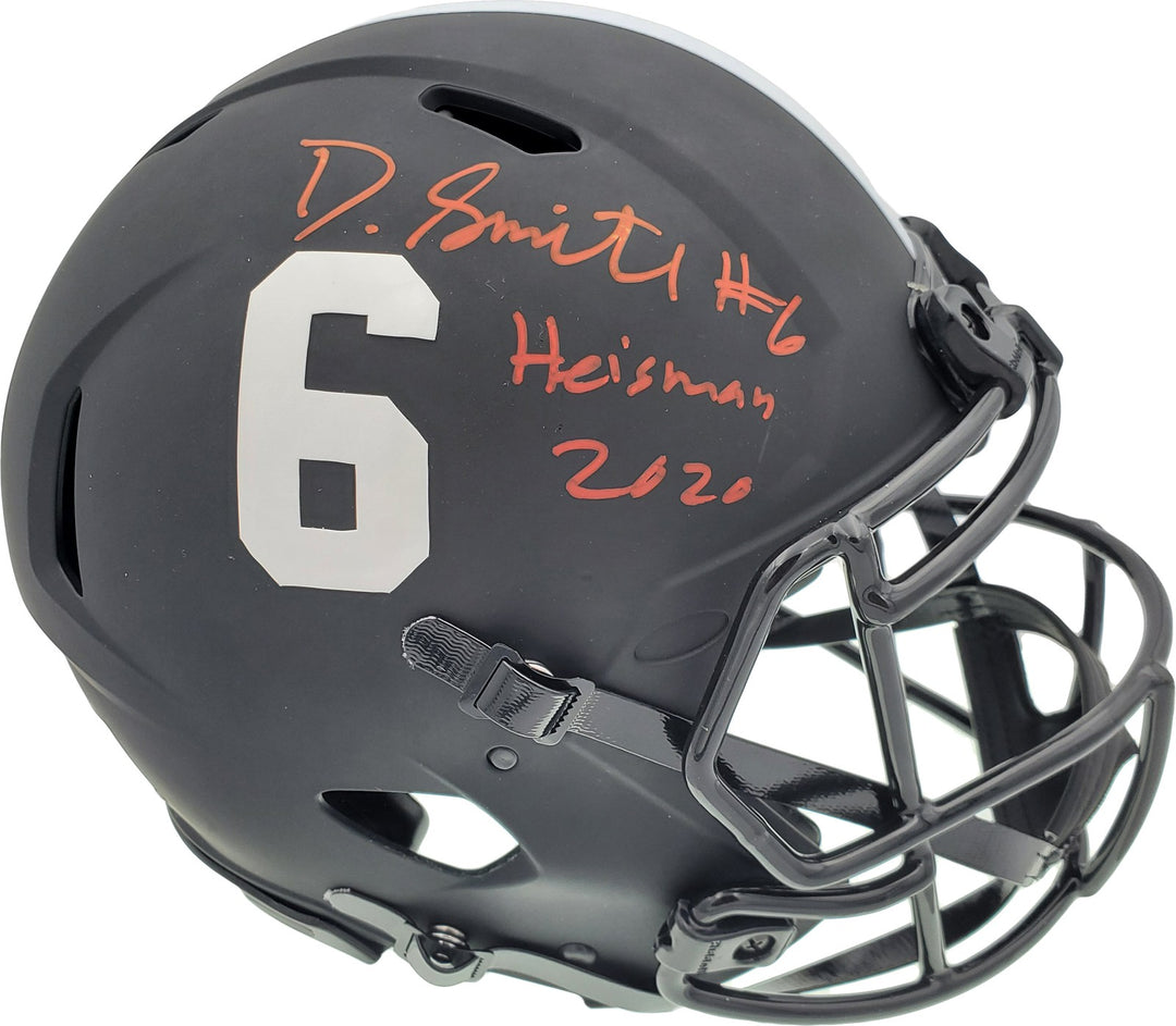 Devonta Smith Signed Alabama Crimson Tide Eclipse Black Full Size Speed Helmet
