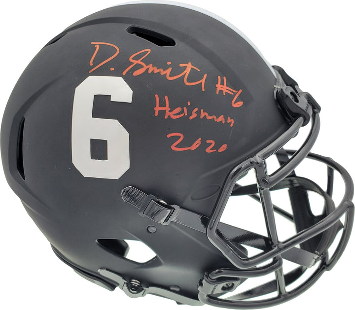 Devonta Smith Signed Alabama Crimson Tide Eclipse Black Full Size Speed Helmet