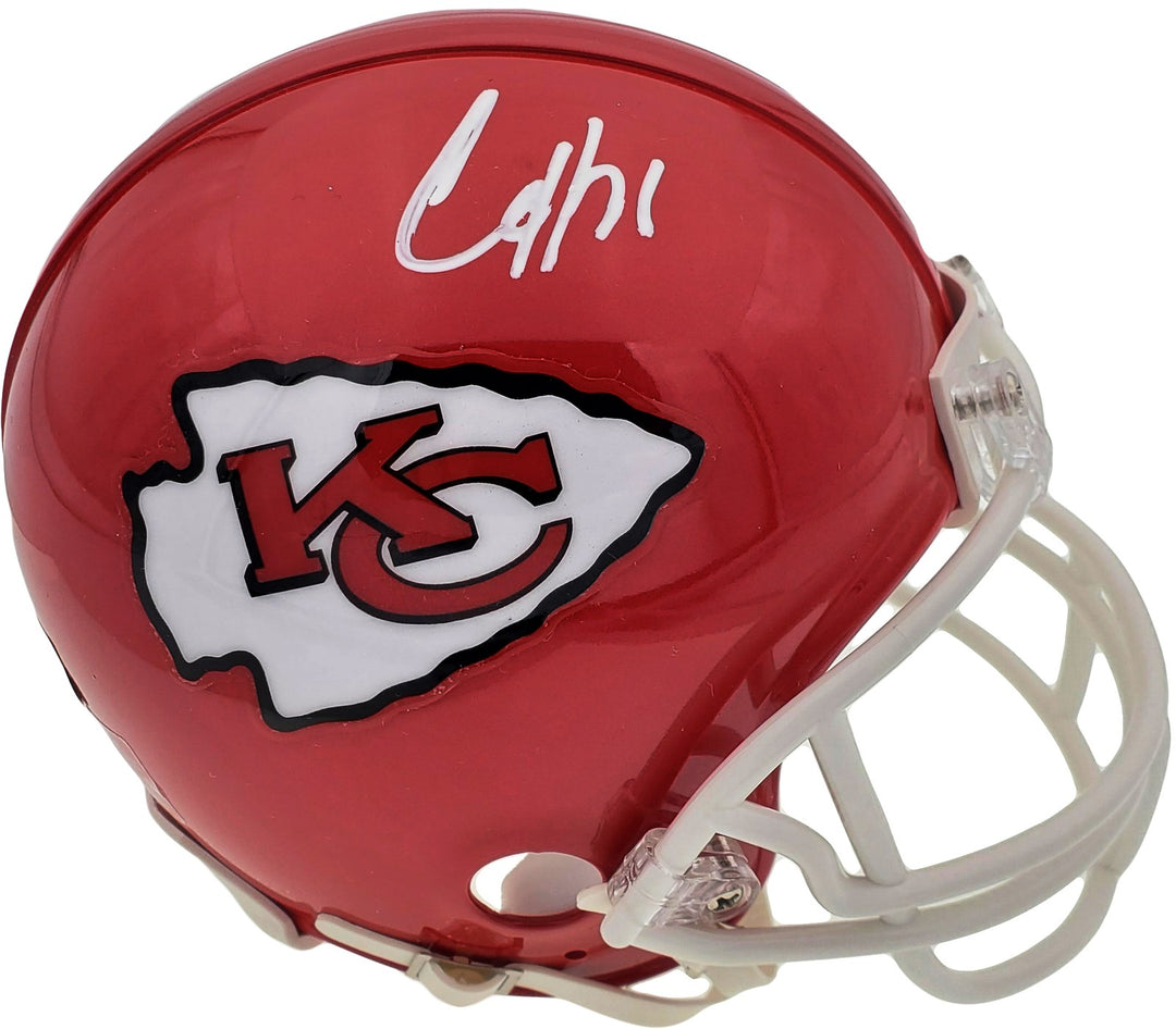 Clyde Edwards-Helaire Signed Kansas City Chiefs Red Mini Helmet Beckett BAS QR