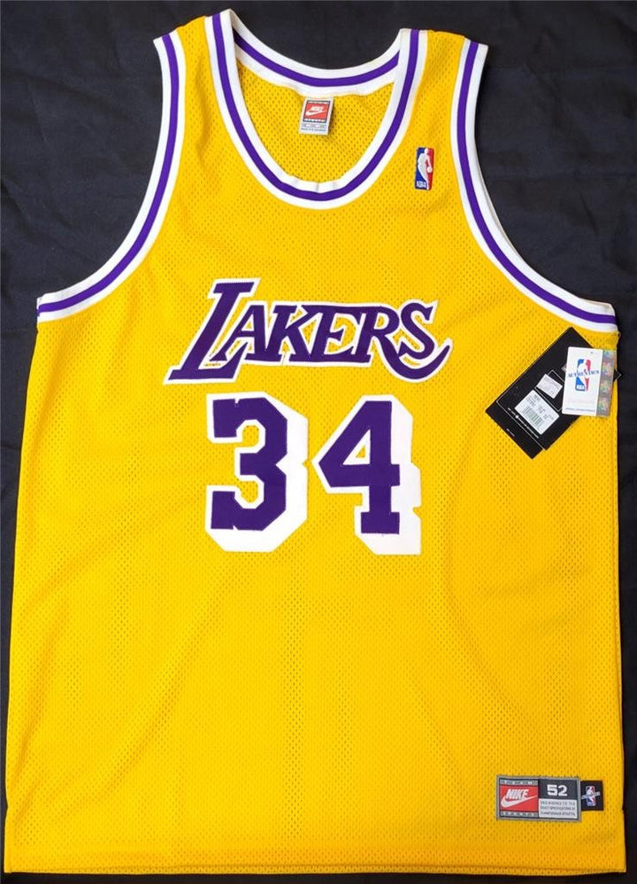 Shaquille O'Neal Shaq signed Nike Authentic Lakers Jersey autograph PSA Witness