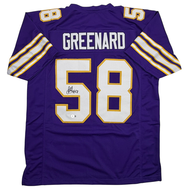 Autographed/Signed Jonathan Greenard Minnesota Purple Retro Jersey Beckett COA