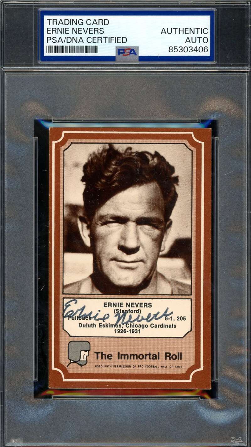 Ernie Nevers PSA DNA Signed 1975 Fleer Immortal Roll Autograph