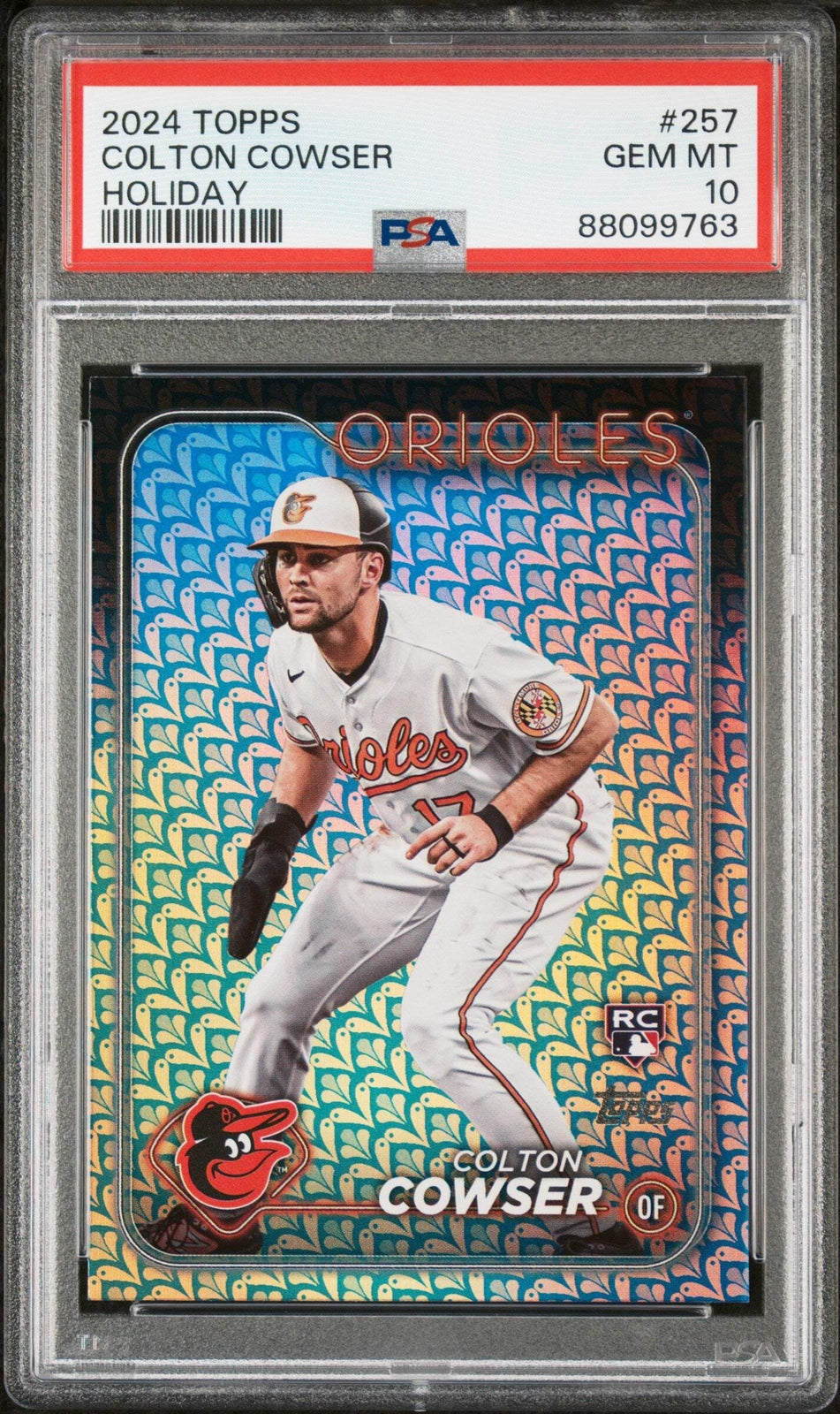 Graded 2024 Topps Colton Cowser #257 Holiday Rookie RC Baseball Card PSA 10 Gem
