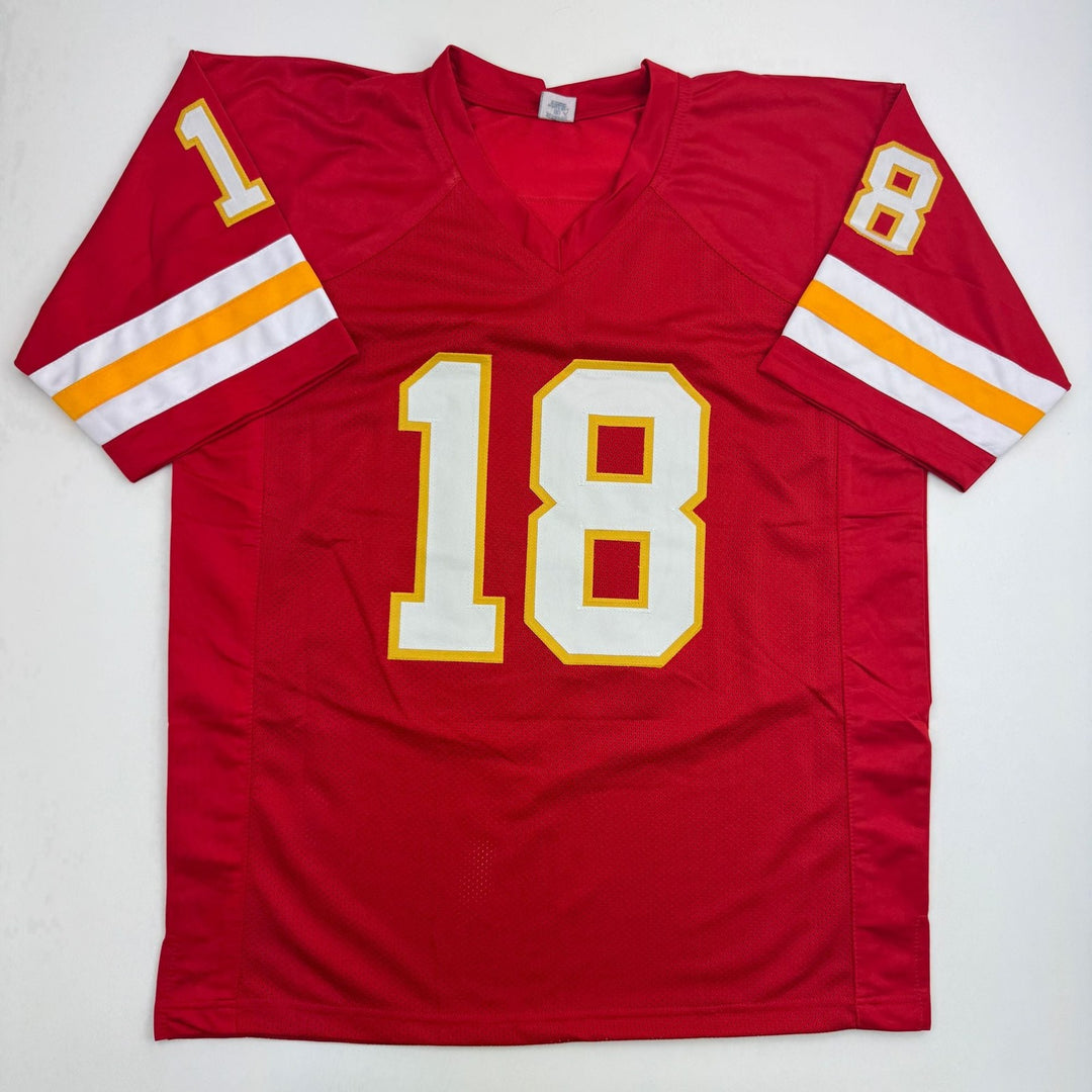 Autographed/Signed Emmitt Thomas Kansas City Red Football Jersey BAS COA