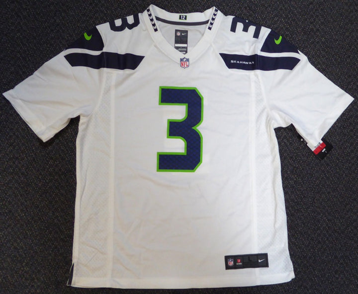 Seattle Seahawks Russell Wilson Signed White Nike Jersey Size L RW Holo