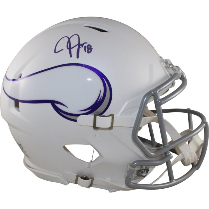 Justin Jefferson Autographed Minnesota Vikings Pro 2024 ALT Helmet Beckett 57902