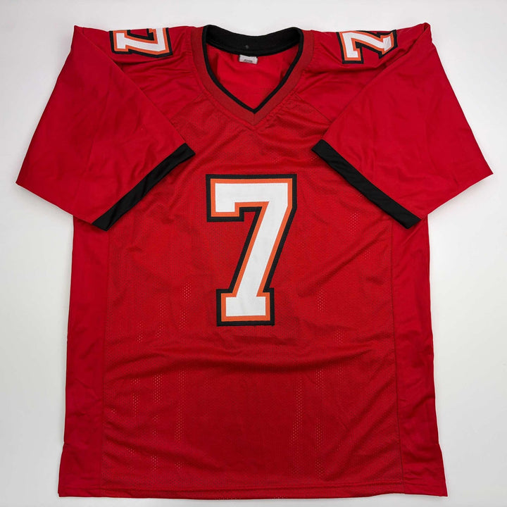 Autographed/Signed Bucky Irving Tampa Bay Red Jersey Beckett BAS COA