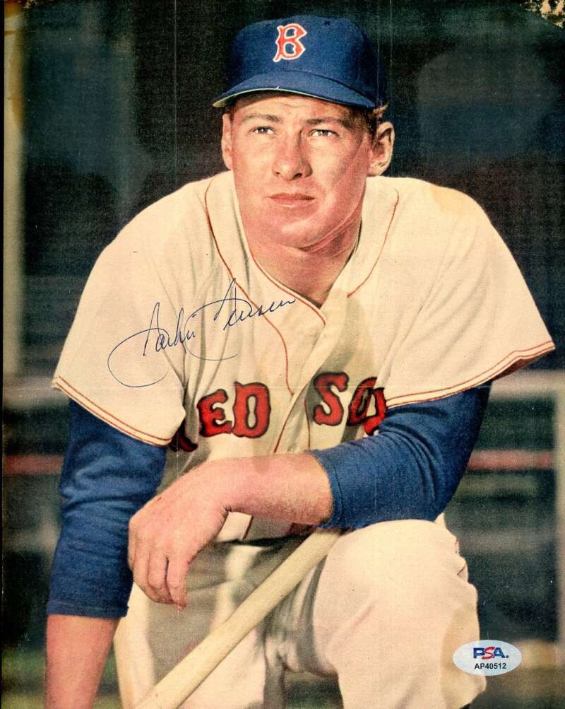 Jackie Jensen Willard Marshall PSA DNA Signed 8x10 Photo Autograph Red Sox