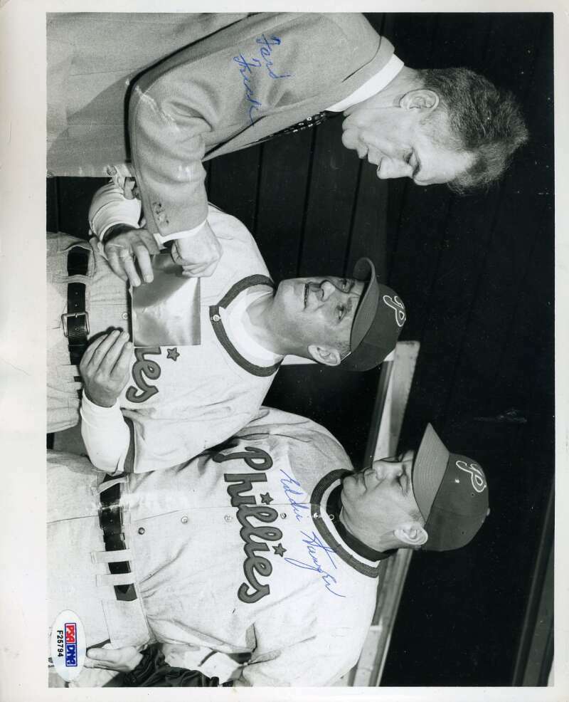 Eddie Sawyer Ford Frick PSA DNA Coa Autograph Hand Signed 8X10 Wire Photo