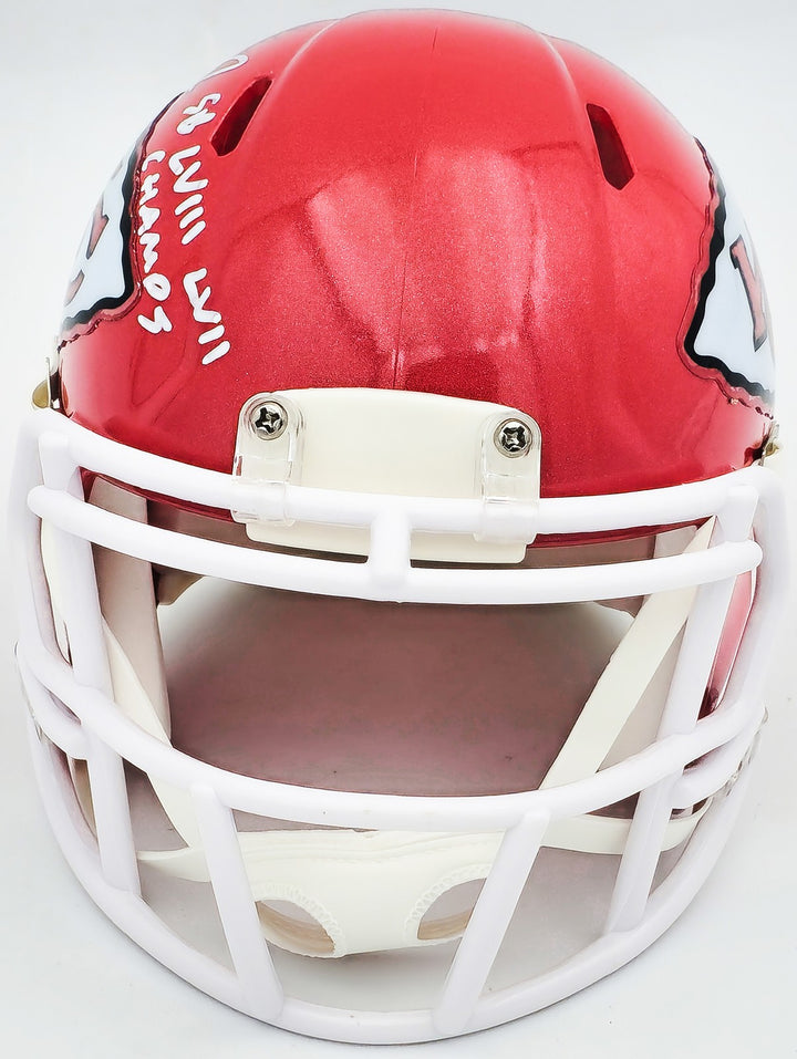 Skyy Moore Auto Chiefs Red Speed Mini Helmet "SB LVII LVIII Champs" Beckett Wit
