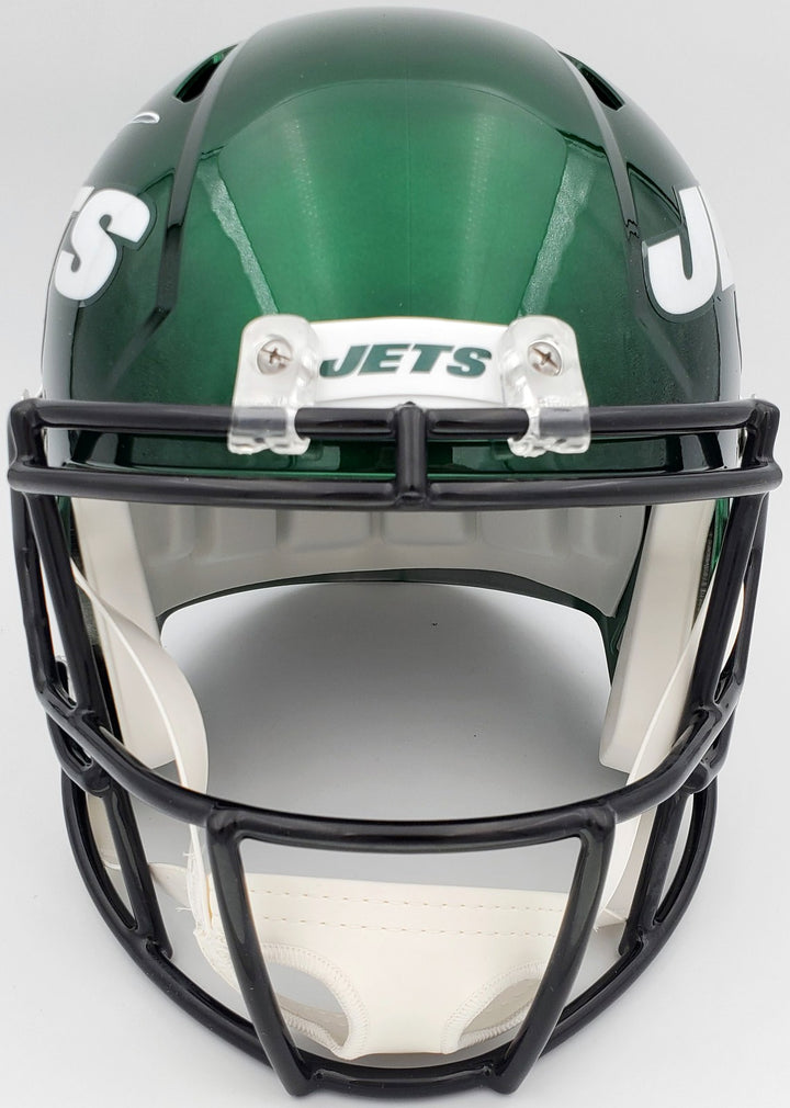 Zach Wilson Signed New York Jets Green Full Size Replica Speed Helmet Beckett