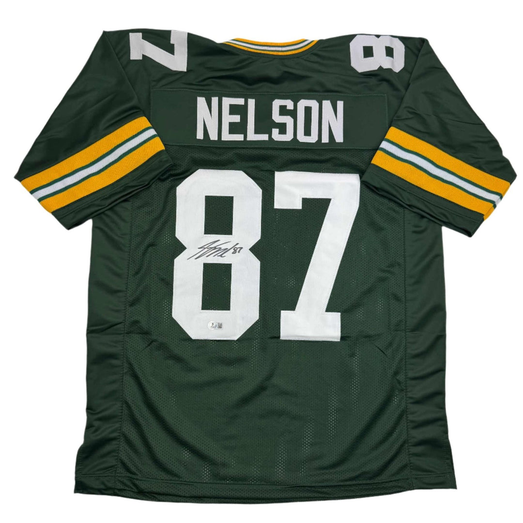 Autographed/Signed JORDY NELSON Green Bay Green Jersey Beckett BAS COA