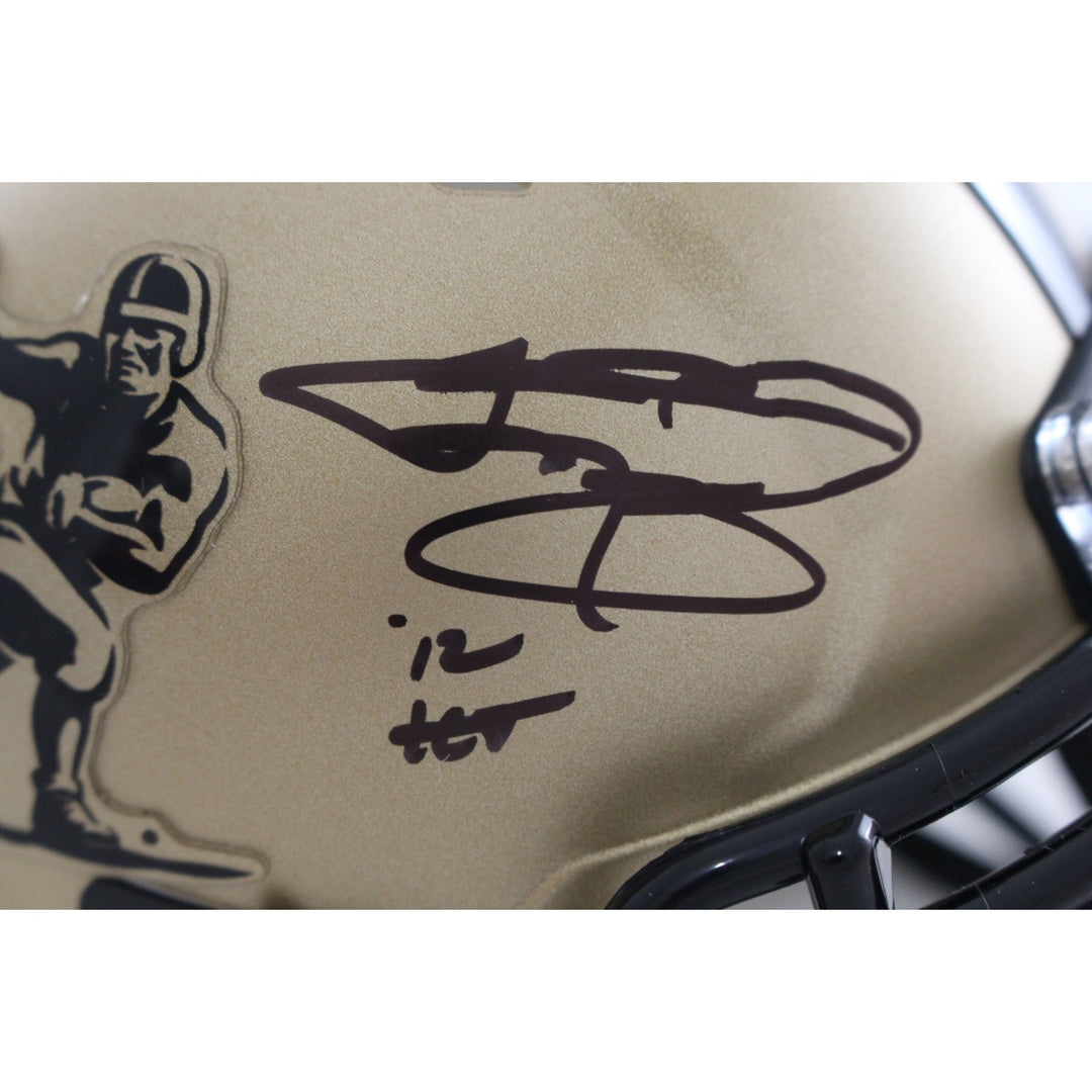 Johnny Manziel Autographed Heisman Trophy Mini Helmet Beckett Witness 58248