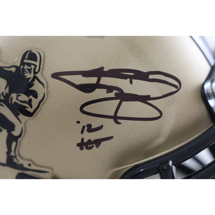 Johnny Manziel Autographed Heisman Trophy Mini Helmet Beckett Witness 58248