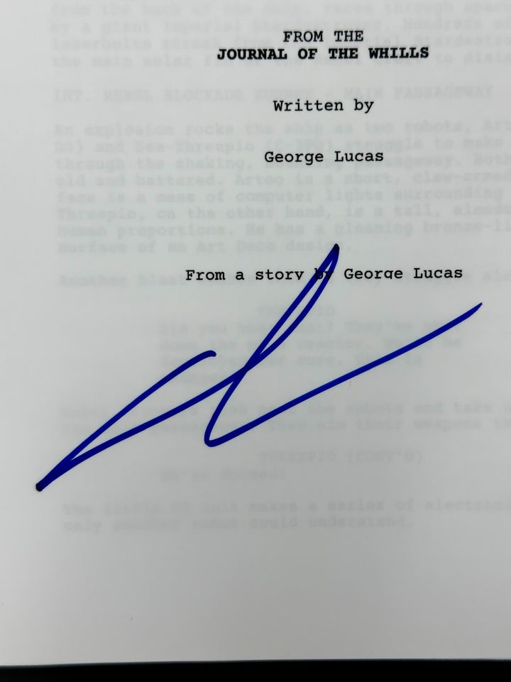 George Lucas signed Star Wars IV A New Hope Movie Script autograph ~ Beckett BAS