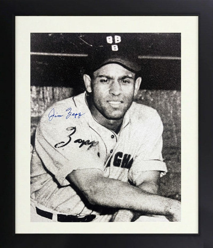 Jim Zapp signed Birmingham Black Barons Negro League B&W 8x10 Photo Framed- COA