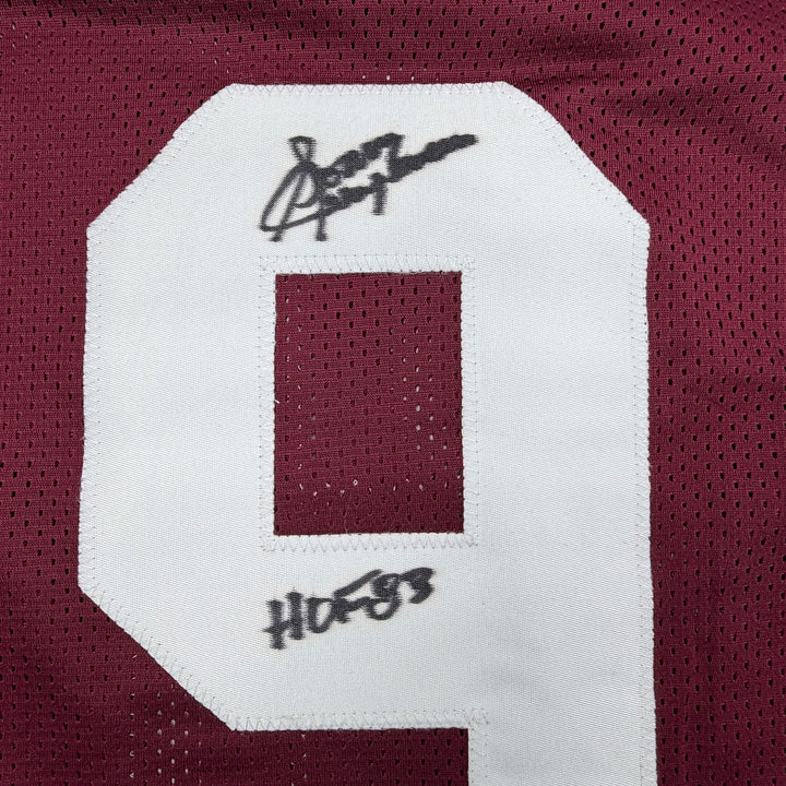 Autographed/Signed Sonny Jurgensen HOF 83 Washington Burgundy Football Jersey Be
