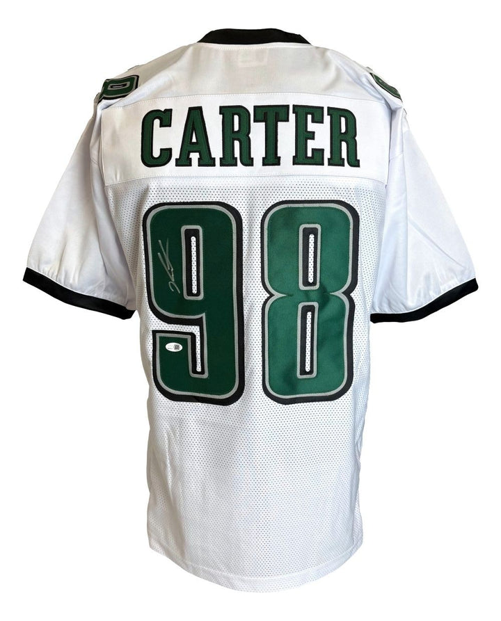 Jalen Carter Philadelphia Signed White Football Jersey JSA QR Hologram