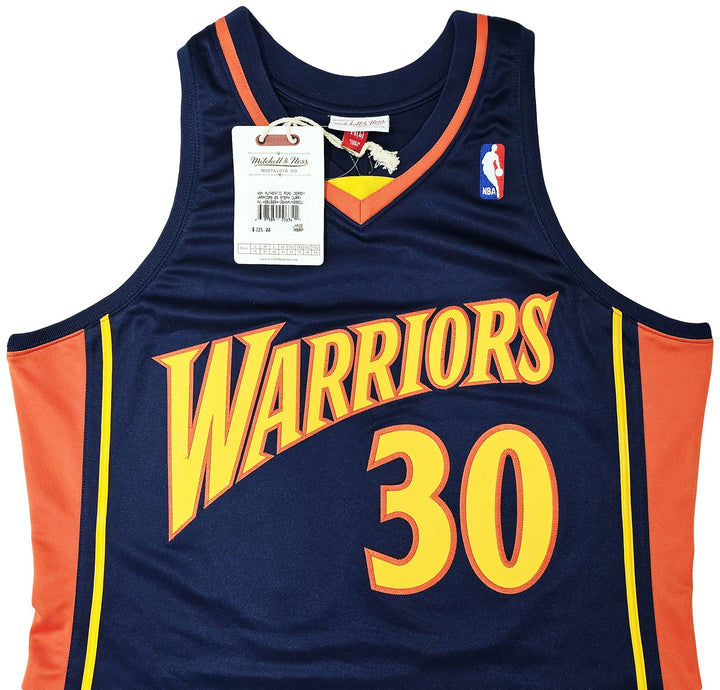 Stephen Curry Auto Blue AUTH Mitchell Ness 09-10 Warriors Rookie Jersey 44 L JSA