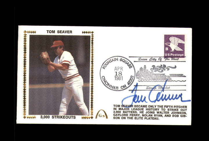 Tom Seaver PSA DNA Signed FDC 1981 First Day Cover Cache 3000 Strikeouts Auto