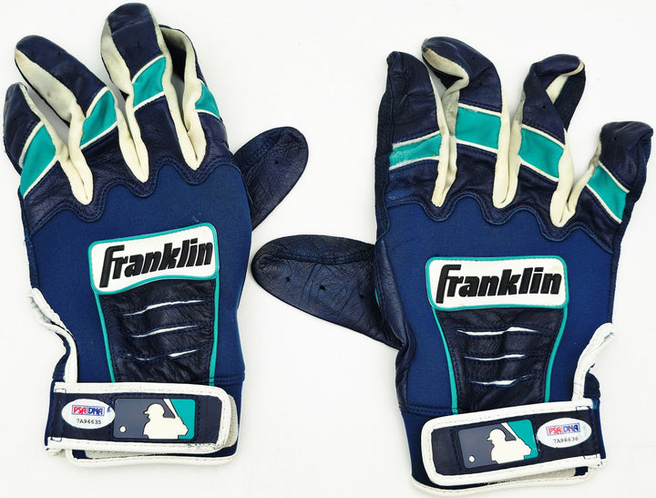 Robinson Cano Signed Blue & Teal Franklin Game Used Batting Gloves Mariners