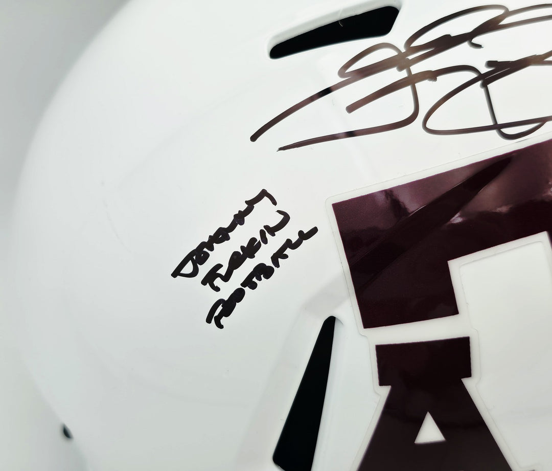Johnny Manziel Auto Texas A&M White Full Size Rep Helmet Johnny F'cking Football