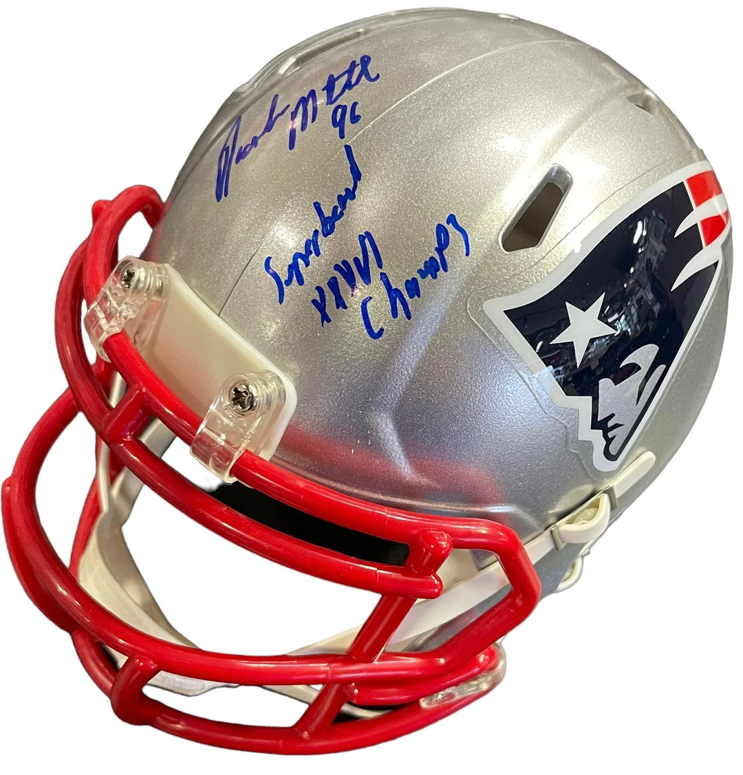Brandon Mitchell "SB 36 Champs" Autographed New England Patriots Mini Helmet (JS