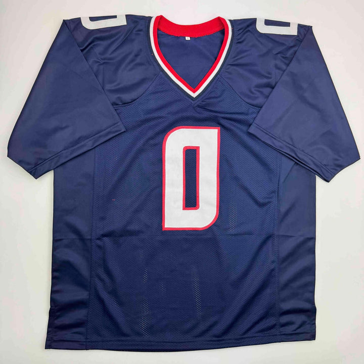 Autographed/Signed Azeez Al Shaair Houston Blue Jersey Beckett BAS COA