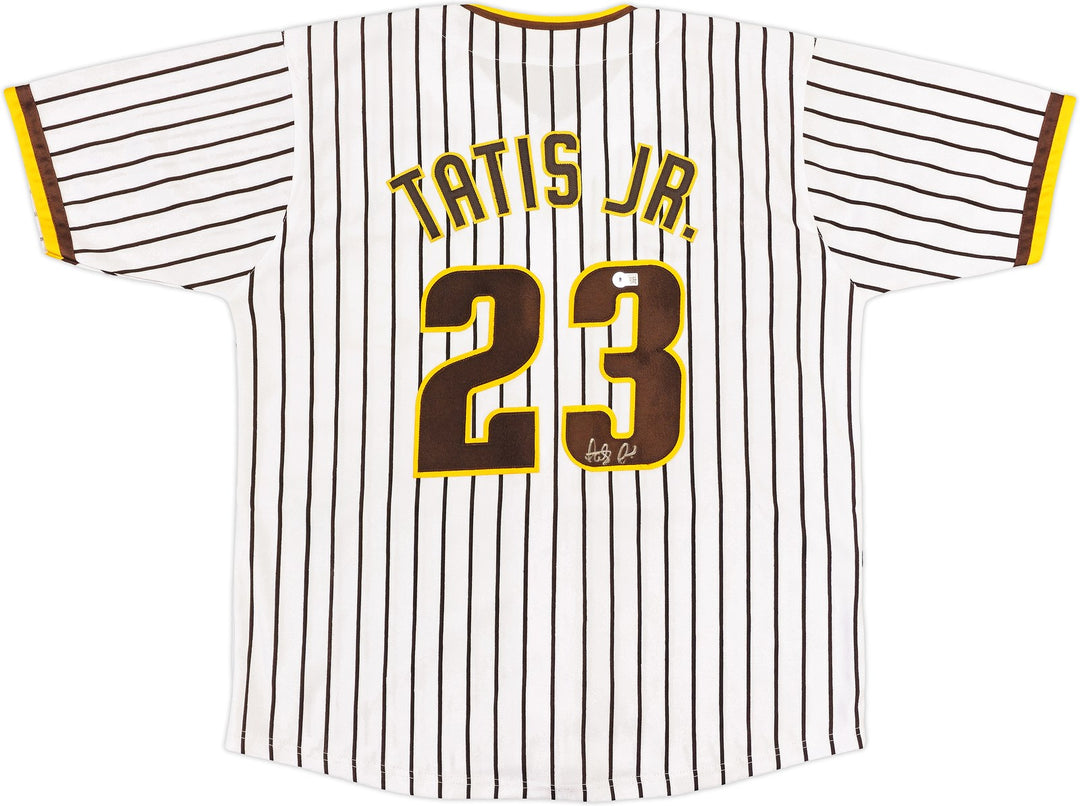 San Diego Padres Fernando Tatis Jr. Signed White Pinstripes Jersey Beckett Wit