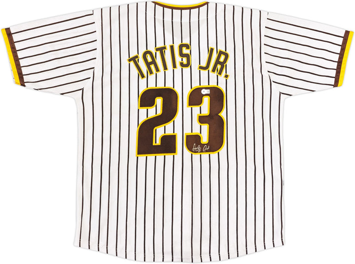 San Diego Padres Fernando Tatis Jr. Signed White Pinstripes Jersey Beckett Wit