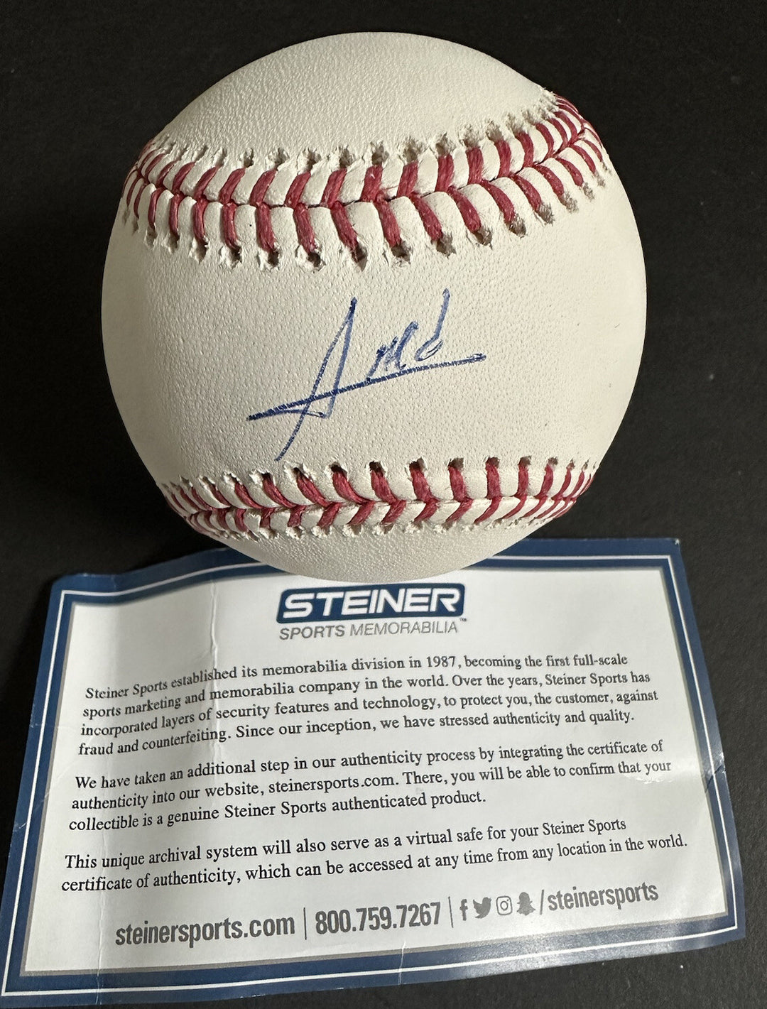 Amed Rosario Signed Official Mlb Baseball Autograph Cleveland Guardians Steiner
