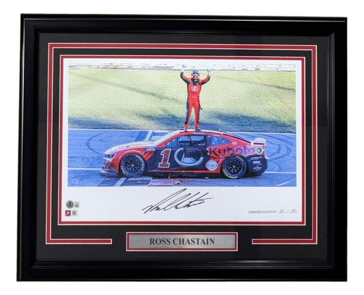 Ross Chastain Signed Framed 12x18 NASCAR Lithograph BAS