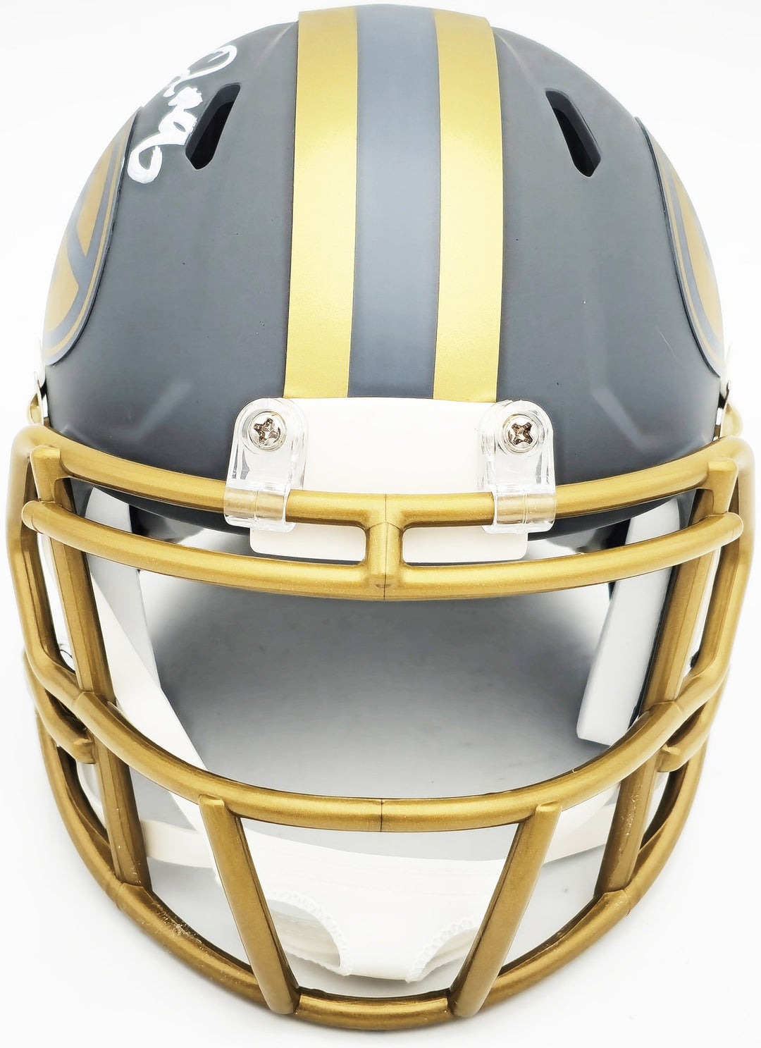 Josh Jacobs Signed Green Bay Packers Slate Gray Speed Mini Helmet Beckett Wit
