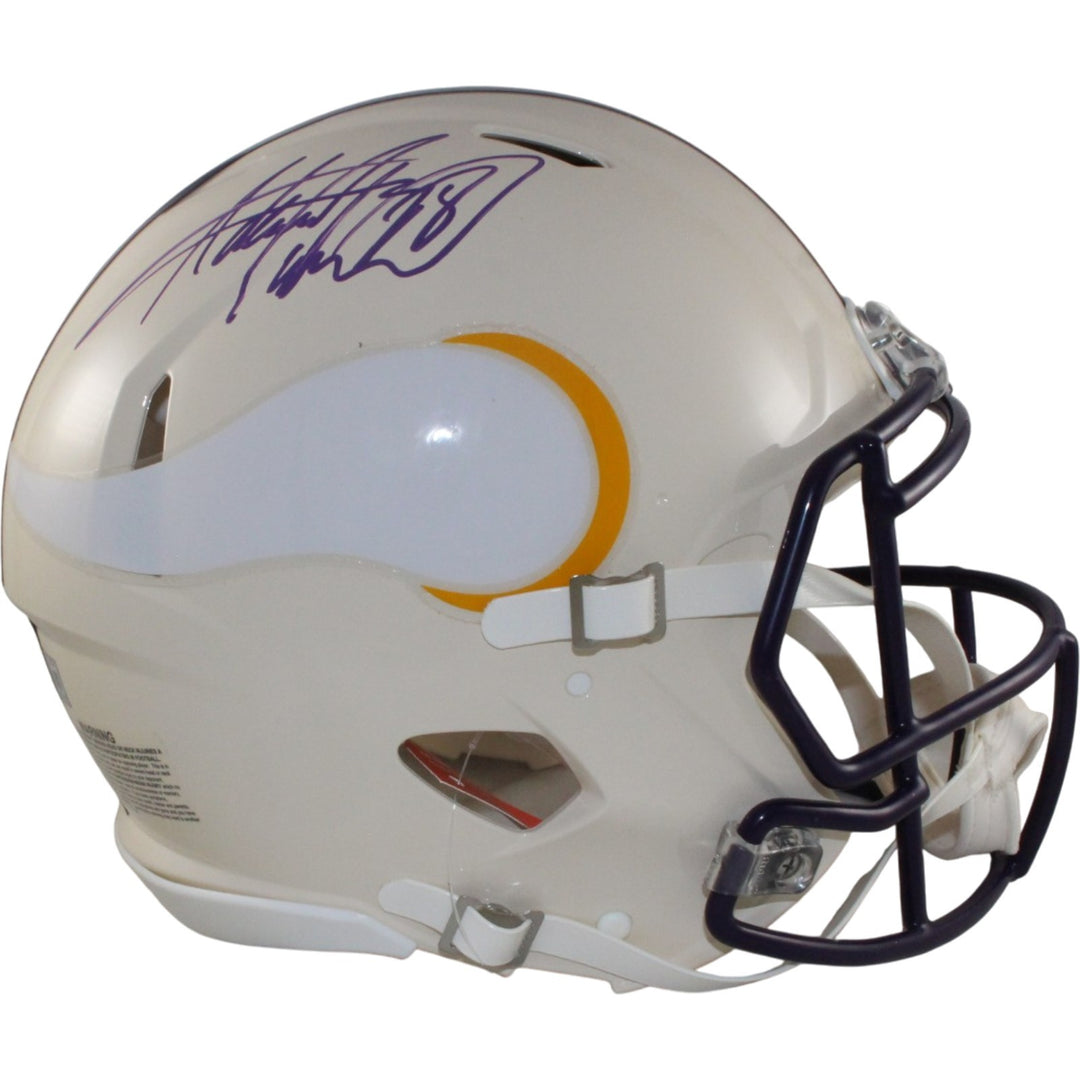 Adrian Perterson Signed Minnesota Vikings Pro Retro Helmet Beckett WIT 57522