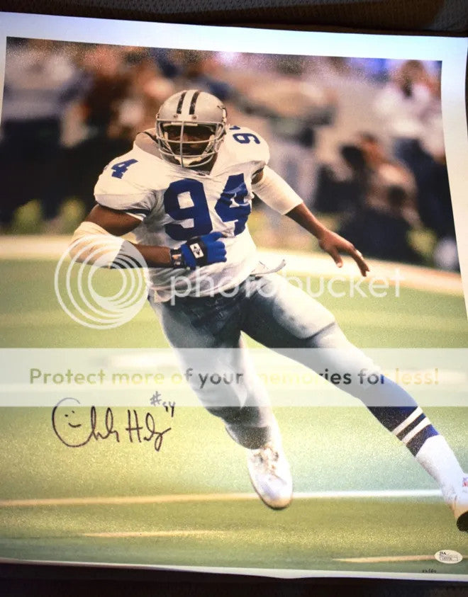 Charles Haley Cowboys Jsa Signed 20x24 Giclee Canvas Print Authentic Autograph