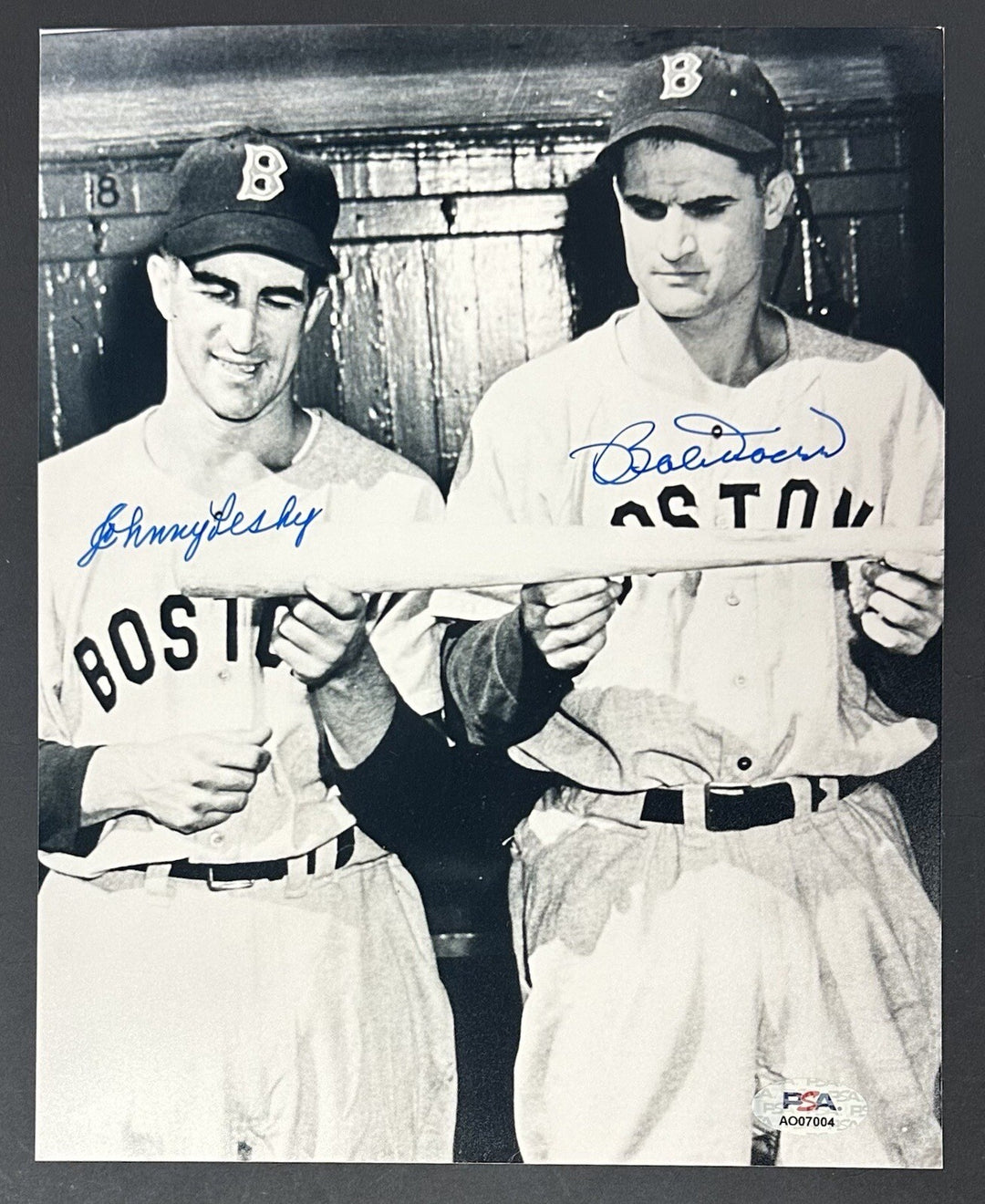 Johnny Pesky Bobby Doerr Signed 8x10 Photo PSA 10 Gem Mint Auto Red Sox LOA HOF