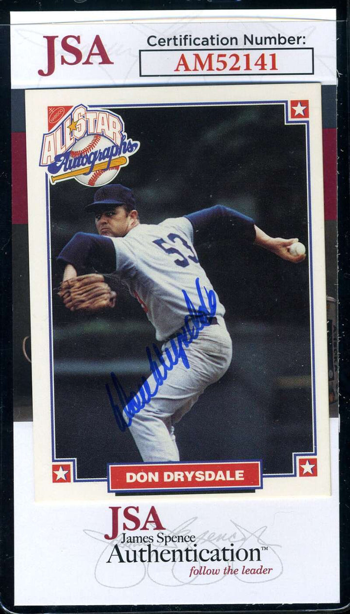 Don Drysdale JSA Coa Signed 1993 Nabisco All Star Autographs Autograph