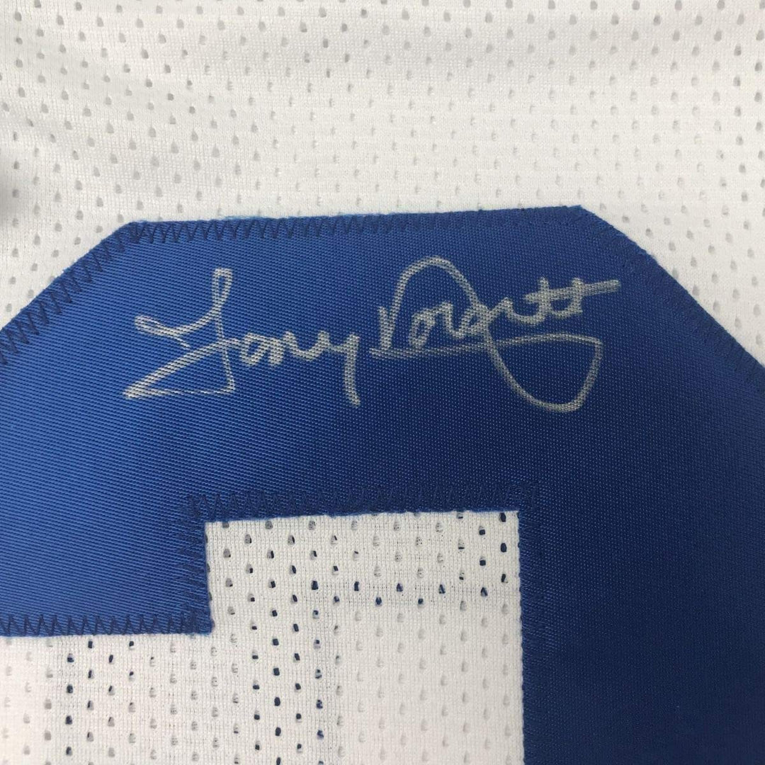 FRAMED Autographed/Signed TONY DORSETT 33x42 Dallas White Jersey JSA COA Auto
