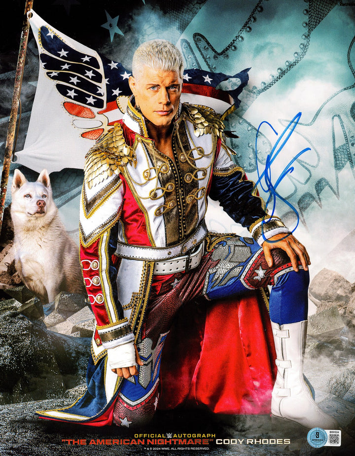 Cody Rhodes Signed 11x14 Photo WWE The American Nightmare Beckett BAS QR
