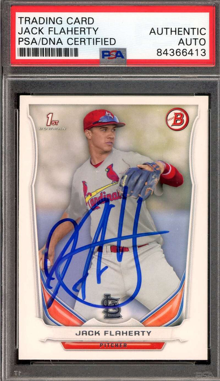 Jack Flaherty PSA DNA Signed 2014 Bowman First Rookie Autograph