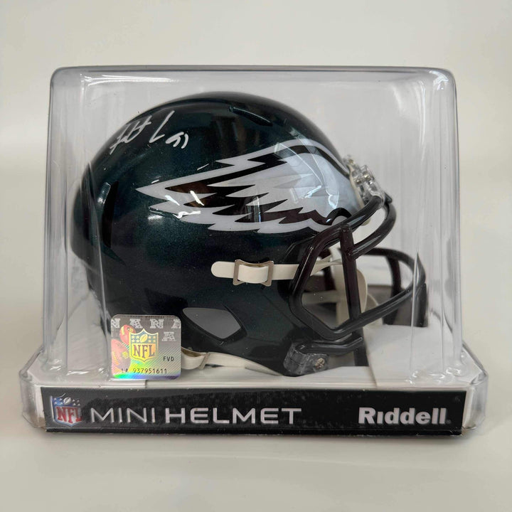 Autographed/Signed Fletcher Cox Philadelphia Eagles Mini Football Helmet COA