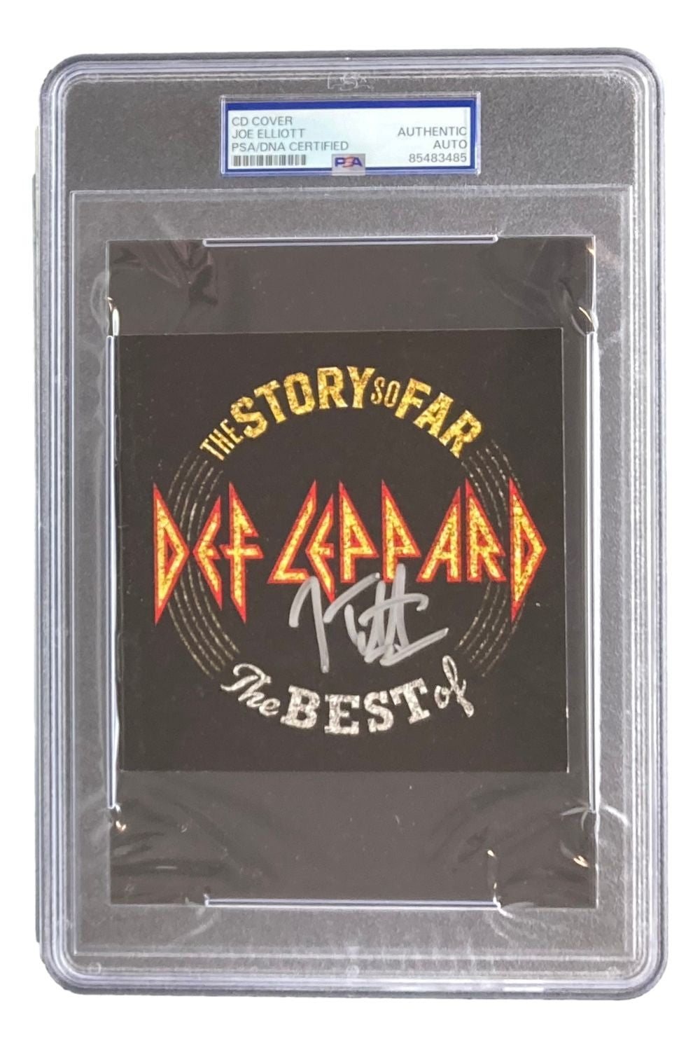Joe Elliott Signed Slabbed Def Leppard The Story So Far CD Booklet PSA