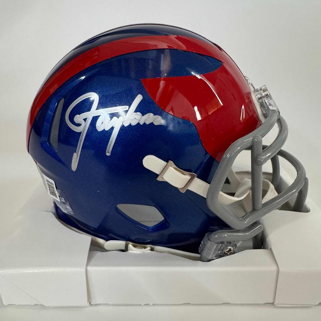 Autographed/Signed Lawrence Taylor Giants Alternate Mini Helmet BAS COA