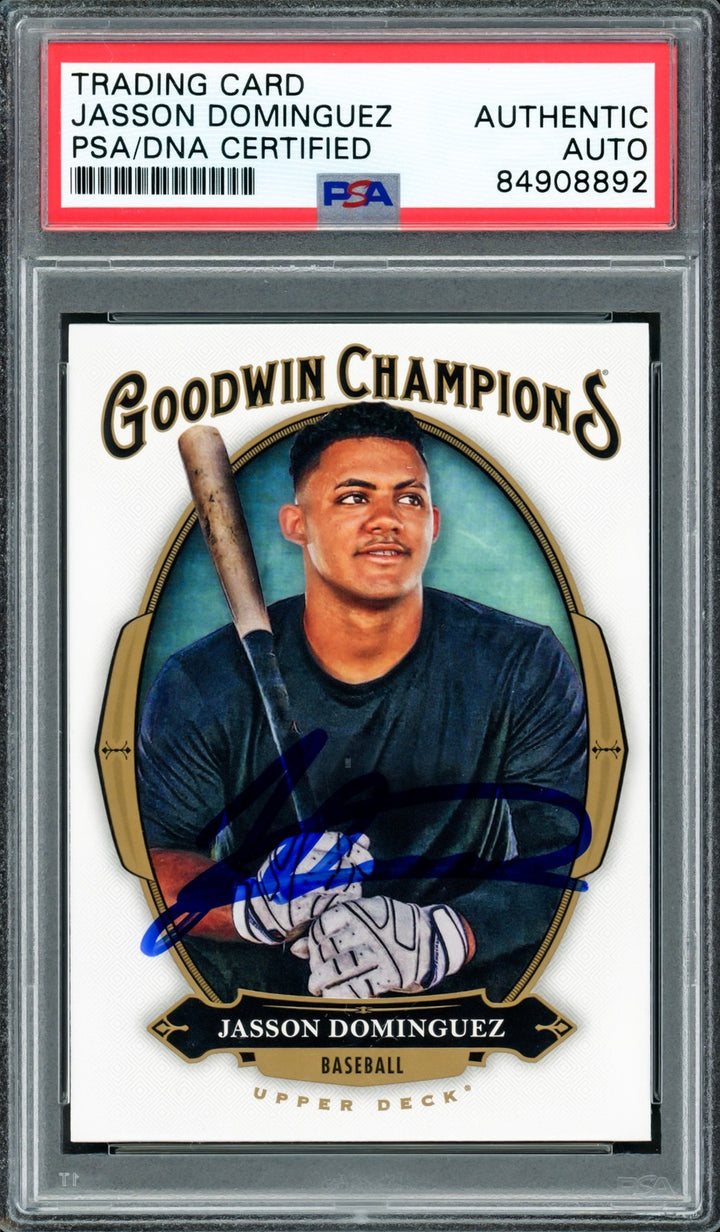 Jasson Dominguez Signed 2020 Upper Deck Goodwin Champions RC 45 Yankees PSA/DNA