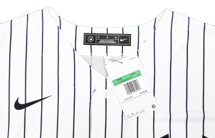 New York Yankees Juan Soto Signed White Pinstripes Nike Jersey Size XL Beckett